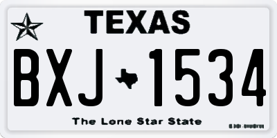 TX license plate BXJ1534