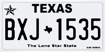 TX license plate BXJ1535