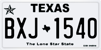 TX license plate BXJ1540