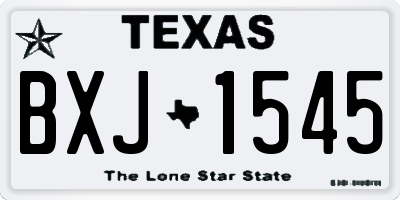 TX license plate BXJ1545