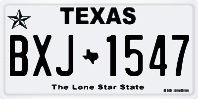 TX license plate BXJ1547