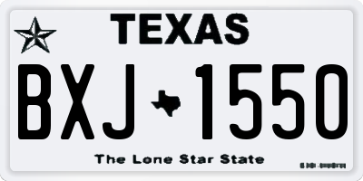 TX license plate BXJ1550