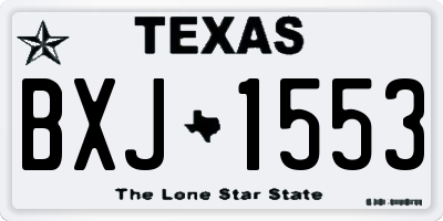 TX license plate BXJ1553