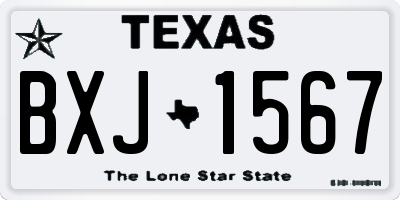 TX license plate BXJ1567