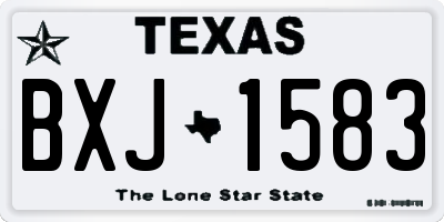 TX license plate BXJ1583