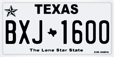 TX license plate BXJ1600