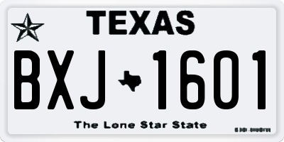 TX license plate BXJ1601