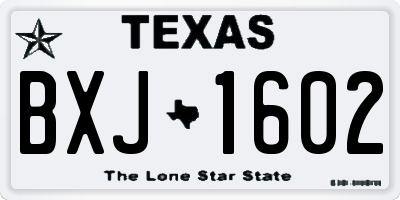 TX license plate BXJ1602
