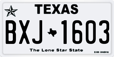 TX license plate BXJ1603