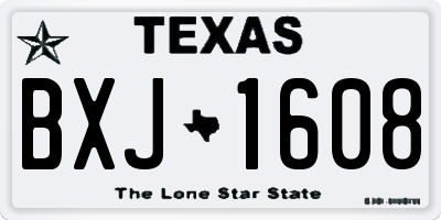 TX license plate BXJ1608