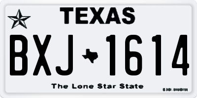 TX license plate BXJ1614