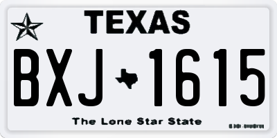 TX license plate BXJ1615