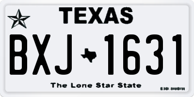 TX license plate BXJ1631