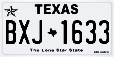 TX license plate BXJ1633
