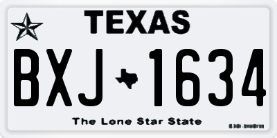TX license plate BXJ1634