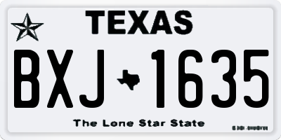 TX license plate BXJ1635