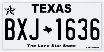 TX license plate BXJ1636