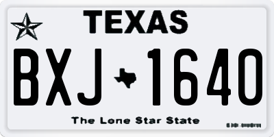 TX license plate BXJ1640