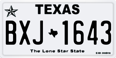 TX license plate BXJ1643