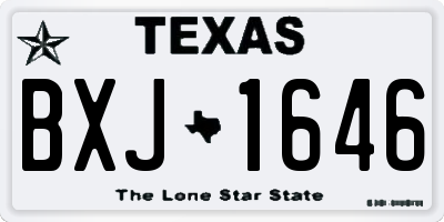 TX license plate BXJ1646