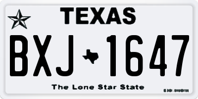 TX license plate BXJ1647