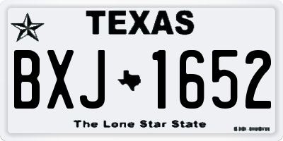 TX license plate BXJ1652