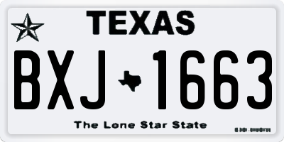 TX license plate BXJ1663