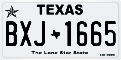 TX license plate BXJ1665