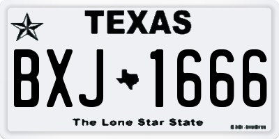 TX license plate BXJ1666