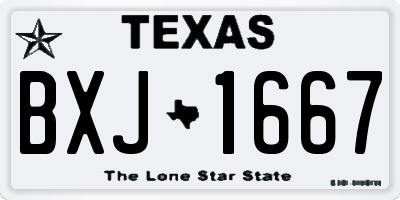TX license plate BXJ1667