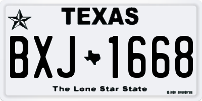 TX license plate BXJ1668