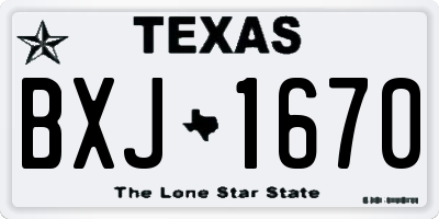 TX license plate BXJ1670
