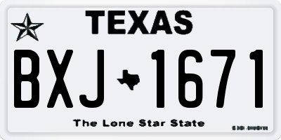 TX license plate BXJ1671