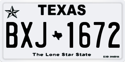 TX license plate BXJ1672