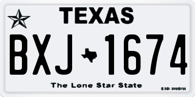 TX license plate BXJ1674