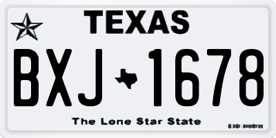 TX license plate BXJ1678