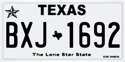 TX license plate BXJ1692