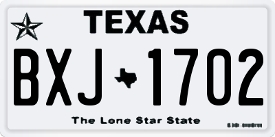 TX license plate BXJ1702