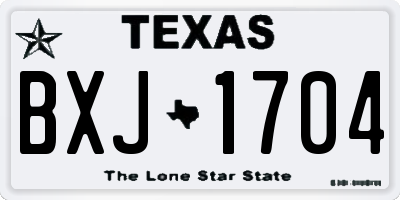 TX license plate BXJ1704