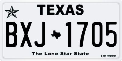 TX license plate BXJ1705