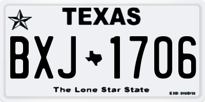 TX license plate BXJ1706