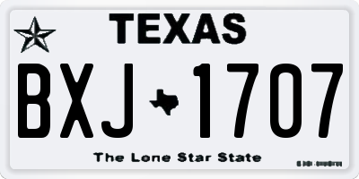 TX license plate BXJ1707