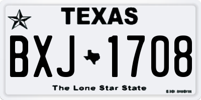 TX license plate BXJ1708
