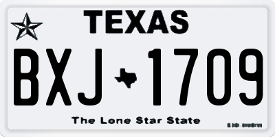TX license plate BXJ1709