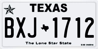 TX license plate BXJ1712