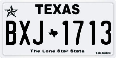 TX license plate BXJ1713
