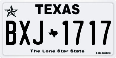 TX license plate BXJ1717