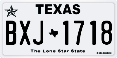 TX license plate BXJ1718