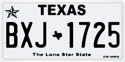 TX license plate BXJ1725