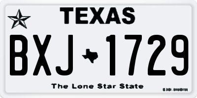 TX license plate BXJ1729
